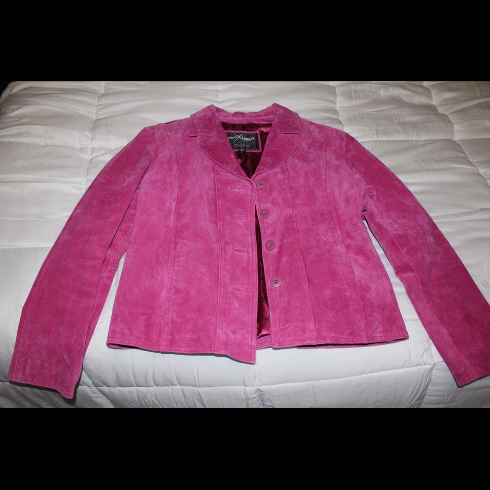 Wilson’s Leather Maxima Genuine Pink Suede Jacket